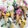 ice cream with blueberries